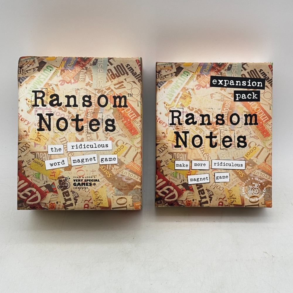Ransom Notes Word Game with Expansion Combo COMPLETE Charty Party Magnets